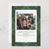 2 Foto Retro Kerstmis Plaid Tartan Groet Feestdagenkaart (Achterkant)