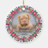 2 Foto Retro Vakantie Bloemstuk Kerst Krans Keramisch Ornament (Achterkant)