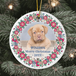 2 Foto Retro Vakantie Bloemstuk Kerst Krans Keramisch Ornament