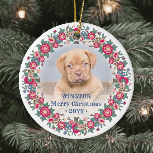 2 Foto Retro Vakantie Bloemstuk Kerst Krans Keramisch Ornament