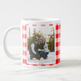 2 Foto Rode Geruite Vintage Trendy Kerstcadeau Grote Koffiekop
