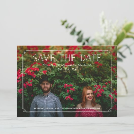 2 Foto | Romantic Doodles Wedding Save the Date (Staand voorkant)