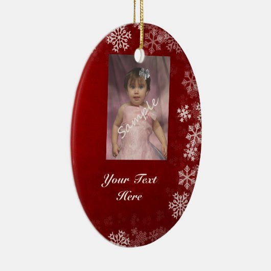 2 Foto-/rood- en blauw-zijversiering Keramisch Ornament (Rechts)