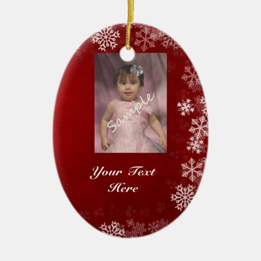 2 Foto-/rood- en blauw-zijversiering Keramisch Ornament (Voorkant)