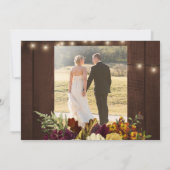 2 foto ' s van de trouwe herfst floral barn wood b bedankkaart (Achterkant)