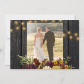 2 foto ' s van de trouwe herfst floral barn wood b bedankkaart (Achterkant)