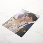 2 Foto Save the Date Weduwing Invitation Gold Folie Uitnodiging (Gedraaid)