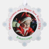 2 Foto Schattige & Betaalbaar Kerstboom Ornament Kaart (Achterkant)