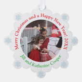 2 Foto Schattige & Betaalbaar Kerstboom Ornament Kaart (Voorkant)