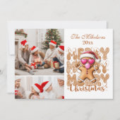 2 Foto Schattige Gingerbread Christmas Feestdagenkaart (Voorkant)