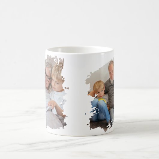 2 Foto Scribble Lijst Sjabloon Gepersonaliseerd Koffiemok (Center)