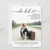 2 Foto Script Hart Hond Afstuderen Bedankkaart (Voorkant)