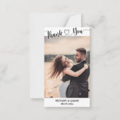 2 Foto Simple Elegant Wedding Hand Lettered Heart Notitiekaartje (Voorkant)