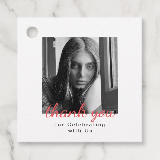 2 Foto Simple Modern Afstuderen Hartelijk dank Bedankjes Labels (Voorkant)