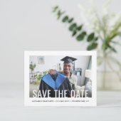 2 Foto Simple Modern Afstuderen Save the Date Briefkaart (Staand voorkant)