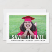 2 Foto Simple Modern Afstuderen Save the Date Kaart (Voorkant)