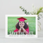 2 Foto Simple Modern Afstuderen Save the Date Kaart (Staand voorkant)