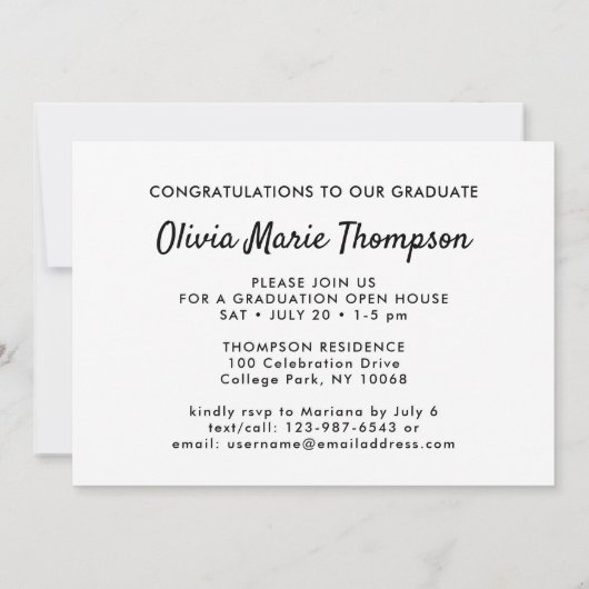 2 Foto Simple Modern Minimalist Graduparty Kaart (Achterkant)