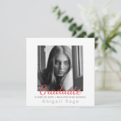 2 Foto Simple Modern Minimalist Square Afstuderen Aankondiging (Staand voorkant)