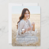 2 Foto Simple Overlay White Script Afstuderen Aankondiging (Voorkant)