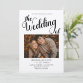 2 Foto Simplistic Wedding Invitation Kaart (Staand voorkant)