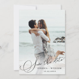 2 Foto Simply Elegant Calligraphy Wedding Save The Date