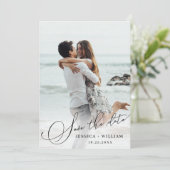 2 Foto Simply Elegant Calligraphy Wedding Save The Date (Staand voorkant)
