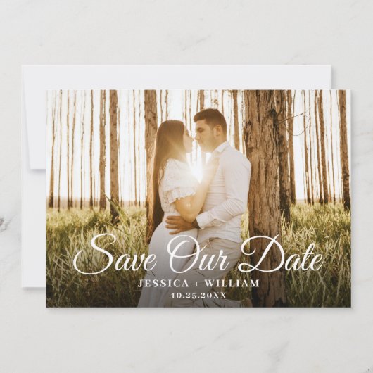 2 Foto Simply Elegant Wedding Save The Date (Voorkant)