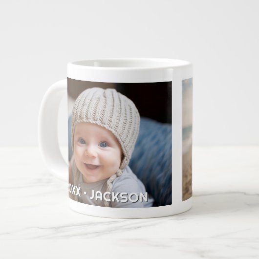 2 Foto Sjabloon Modern Minimaal met Aangepaste Tek Grote Koffiekop (Links)