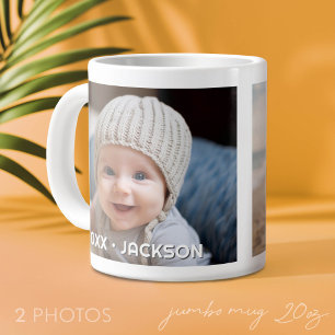 2 Foto Sjabloon Modern Minimaal met Aangepaste Tek Grote Koffiekop