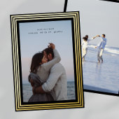 2 foto Sla de datum op Minimale gouden lijsten Folie Uitnodiging