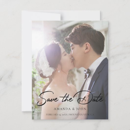 2 Foto Sprookje Save the Date Wedding Invitation (Voorkant)
