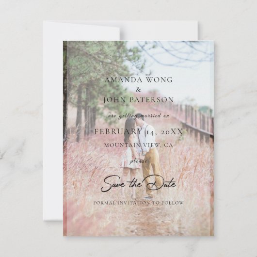 2 Foto Sprookje Save the Date Wedding Invitation (Achterkant)