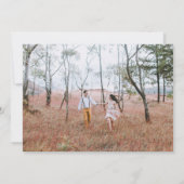 2 Foto Stijlvol White Calligraphy Script Weduwen Save The Date (Achterkant)