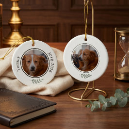 2-Foto Stille Luxe Huisdierherinnering Keramisch Ornament