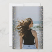 2 Foto Sweet 16 Modern Black en Gold Glitter Kaart (Achterkant)