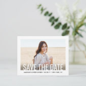 2 Foto Sweet 16th Birthday Modern Save the Date Aankondigingskaart (Staand voorkant)