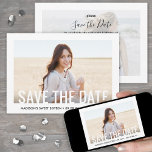 2 Foto Sweet 16th Birthday Party Modern Zestiende Save The Date<br><div class="desc">Nodig familie en vrienden uit voor een elegant Sweet 16th viering voor haar met deze moderne, minimalistische foto van 2 behalve de date uitnodiging. Al tekst is eenvoudig aan te passen. (AFBEELDING PLACEMENT TIP: Een gemakkelijke manier om een foto precies te centreren hoe u wilt is het te bebouwen alvorens...</div>