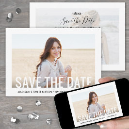 2 Foto Sweet 16th Birthday Party Modern Zestiende Save The Date