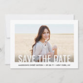 2 Foto Sweet 16th Birthday Party Modern Zestiende Save The Date (Voorkant)