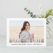 2 Foto Sweet 16th Birthday Party Modern Zestiende Save The Date (Staand voorkant)