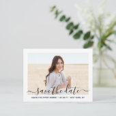 2 Foto Sweet 16th Birthday Script Save the Date Aankondigingskaart (Staand voorkant)