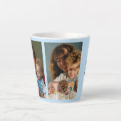 2 foto tekst toevoegen wit blauw latte mok (Voorkant)