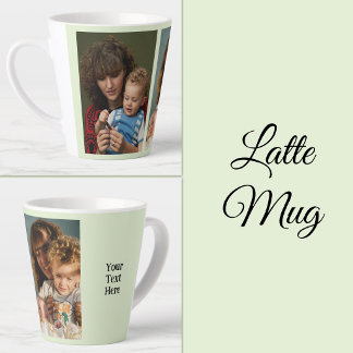 2 foto tekst toevoegen wit groen latte mok