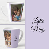 2 foto tekst toevoegen wit paars latte mok