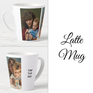 2 foto tekst toevoegen wit zwart latte mok