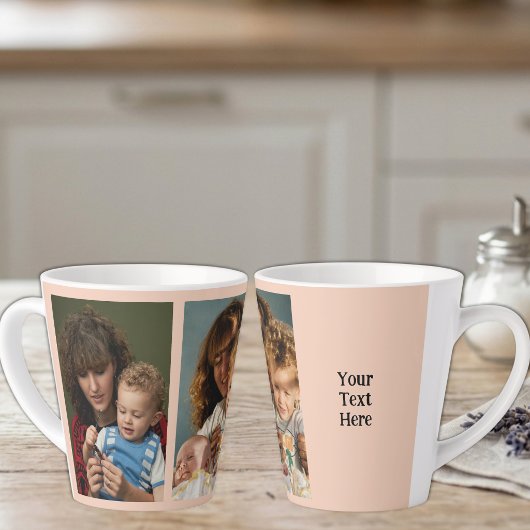 2 foto tekst toevoegen witte perzik latte mok