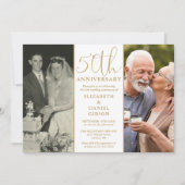 2 foto toen en nu 50ste bruiloft Jubileum Kaart (Voorkant)