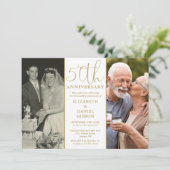 2 foto toen en nu 50ste bruiloft Jubileum Kaart (Staand voorkant)