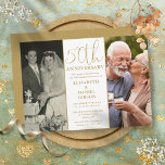 2 foto toen en nu 50ste bruiloft Jubileum Kaart<br><div class="desc">Een elegante uitnodiging voor het 50-jarig huwelijk,  met 2 speciale foto's en stijlvolle typografie op een gouden achtergrond. Ontworpen door Thisnotme©</div>